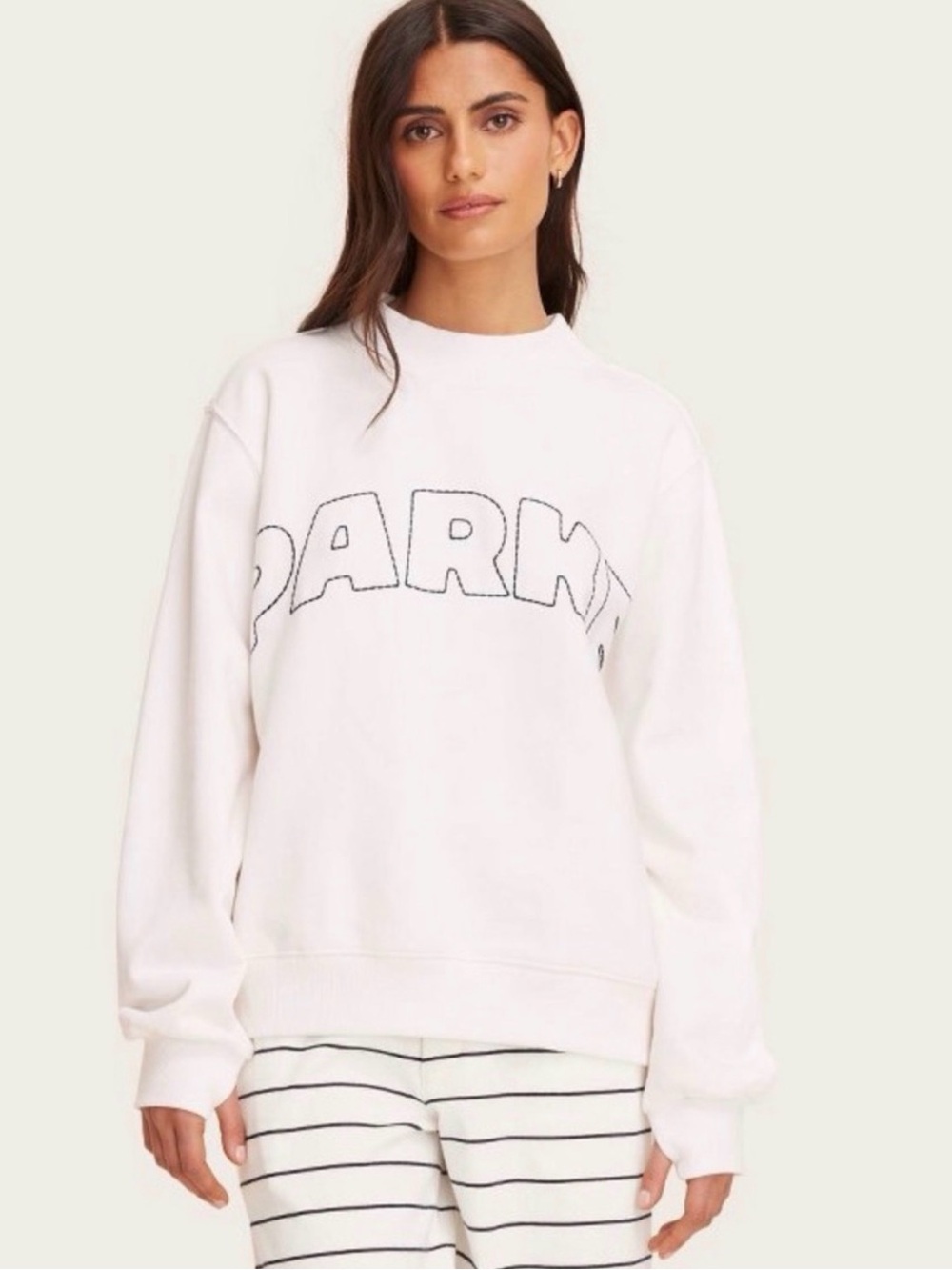 PARKE x Target White Logo Oversized Crewneck Sweatshirt - Picture 2 of 11